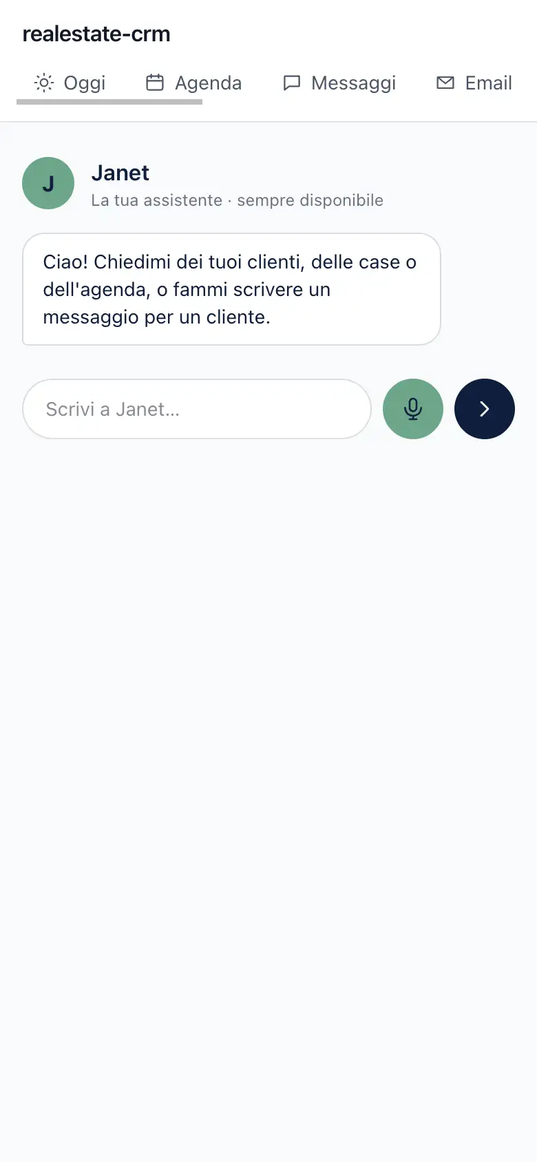 La schermata Janet